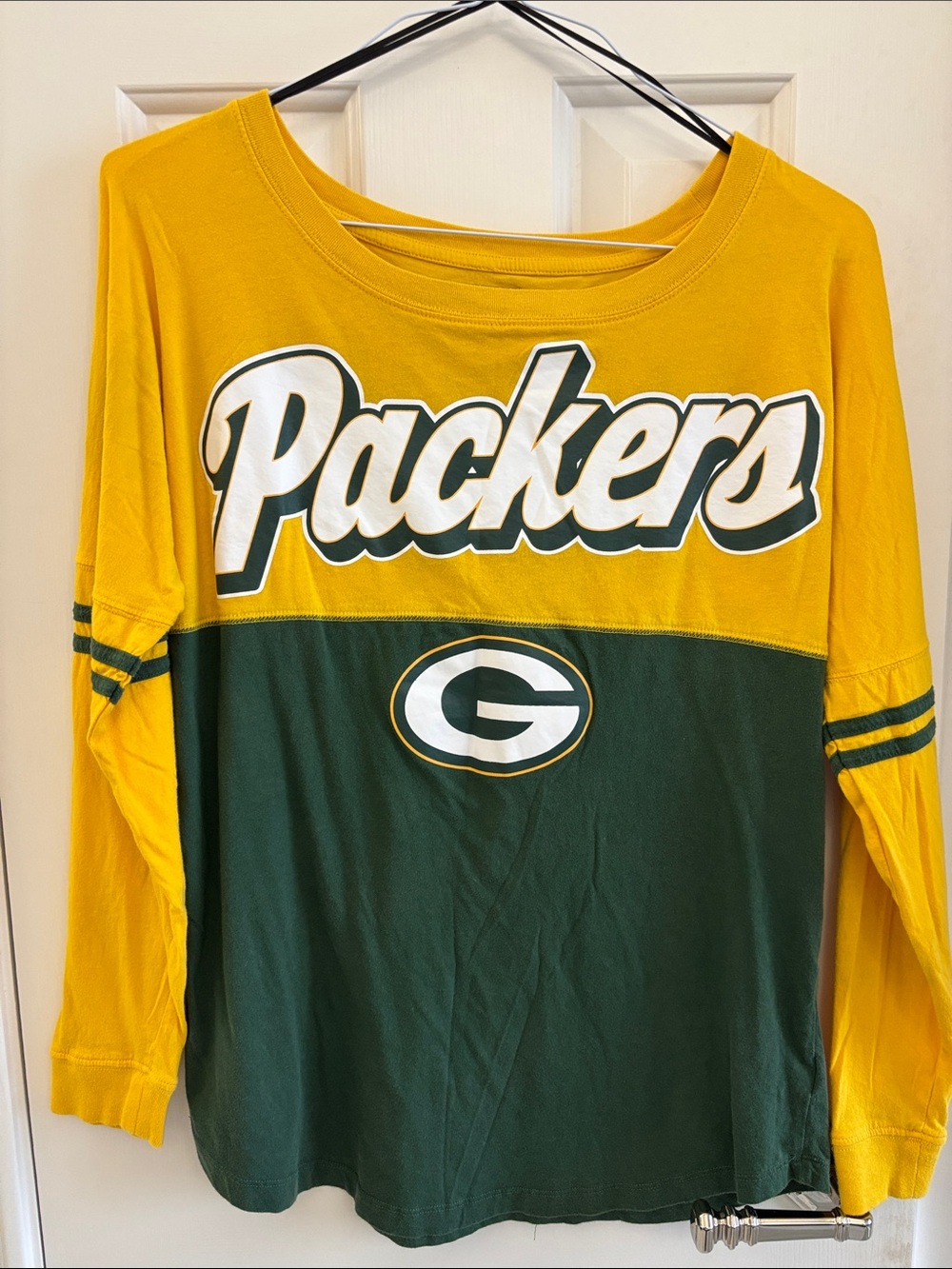 NFL Green & Yellow Green Bay Packers Long Sleeve Spirit Jersey Inspired Shirt